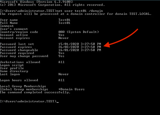 NET USER Command to check password expire details - WindowsCage