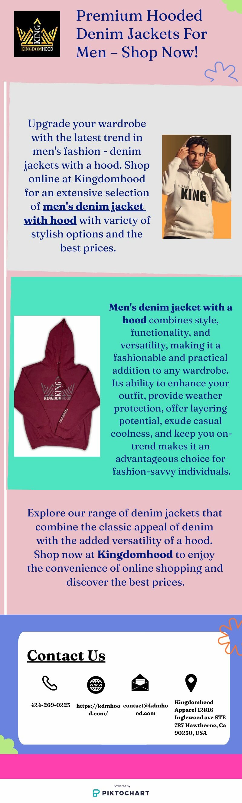 Premium Hooded Denim Jackets For Men – Shop Now! | Piktochart Visual Editor