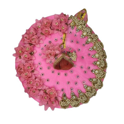 Net Pink Color Flower Laddu Gopal Dress with Pagadi Profile Picture