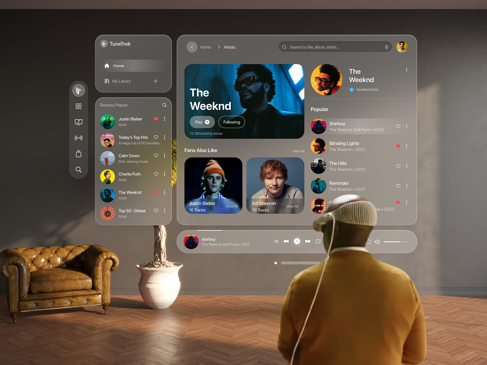 TuneTrek : Vision Pro Music Player App