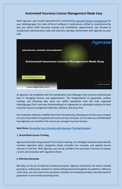 Effortless Insurance License Management for Regulatory Compliance | PDF