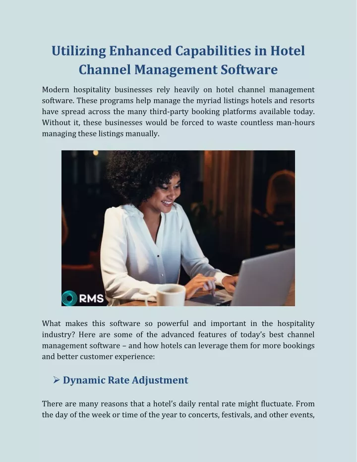 PPT - Utilizing Enhanced Capabilities in Hotel Channel Management Software PowerPoint Presentation - ID:13025428