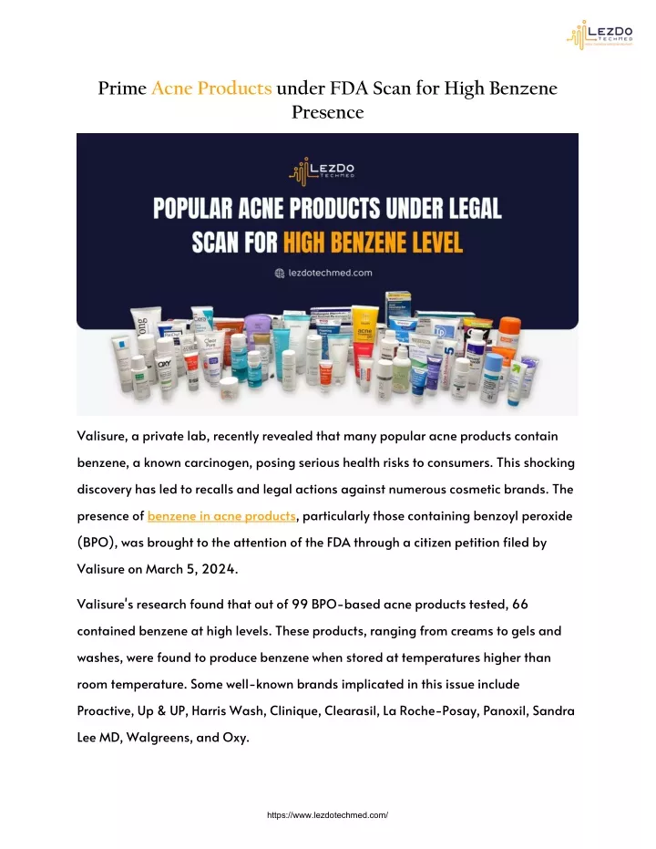 PPT - Prime Acne Products under FDA Scan for High Benzene Presence PowerPoint Presentation - ID:13044758