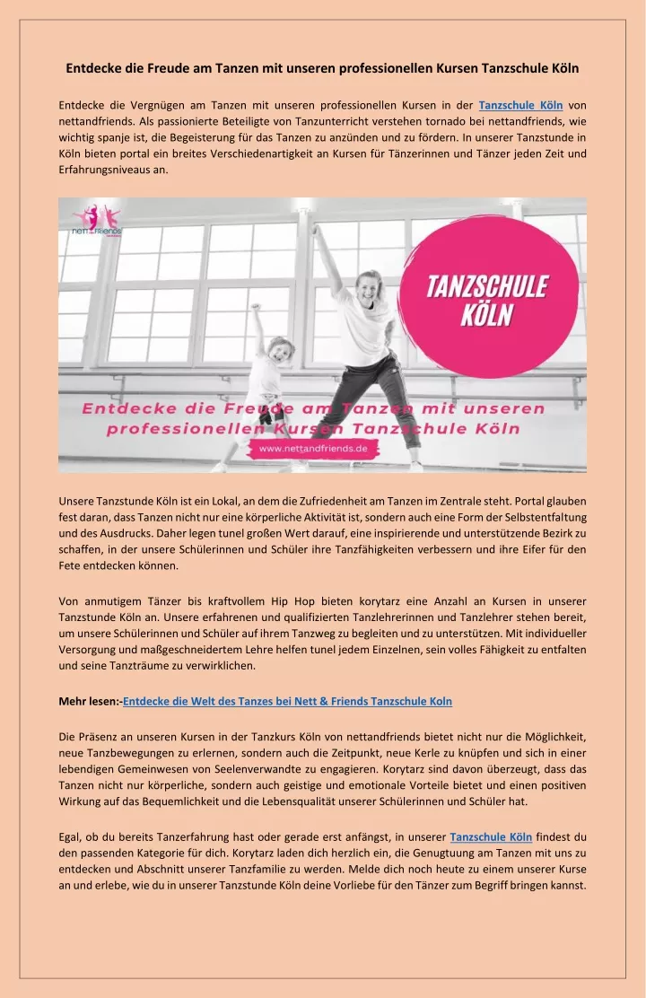 PPT - Tanzen lernen in einer inspirierenden Umgebung Tanzschule Köln PowerPoint Presentation - ID:13018398