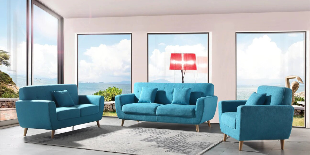 Elevate Your Living Room with the Stylish Barbican Sofa Suite in Blue