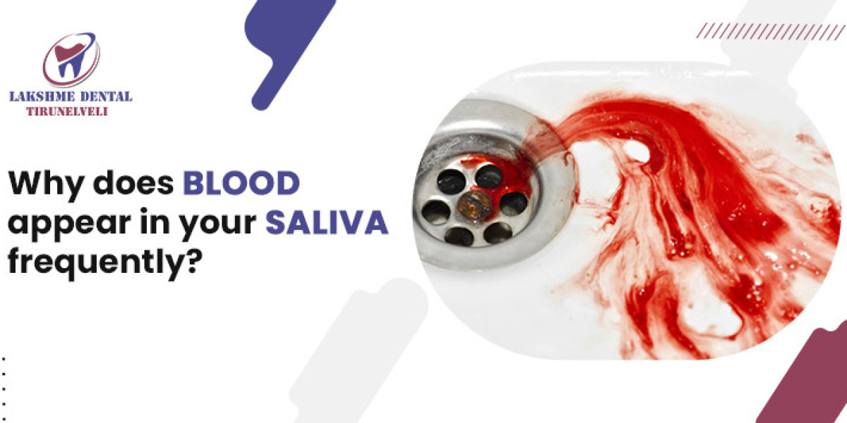 What is the cause of blood appearing in your saliva?