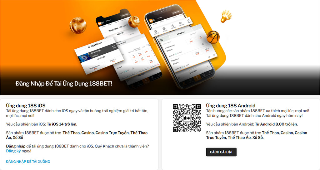 188bet cho điện thoại CDT | Tải app 1888bet cho IOS và Android