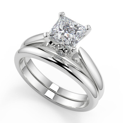 Yadira Classic Cathedral Solitaire Princess Cut Diamond Engagement Ring Profile Picture