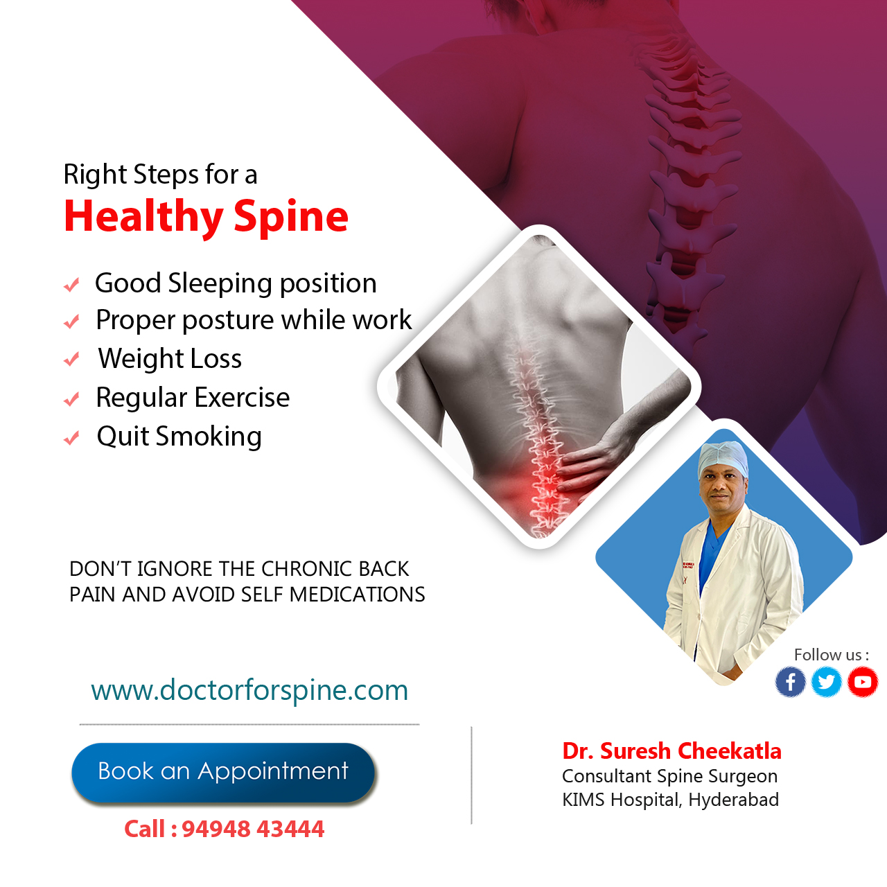 Best spine doctor in Hyderabad - Dr. Suresh cheekatla