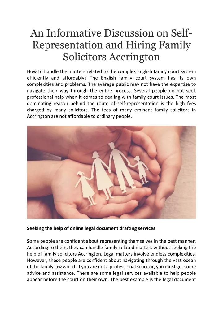 PPT - An Informative Discussion on Self-Representation and Hiring Family Solicitors Accrington PowerPoint Presentation - ID:13369684