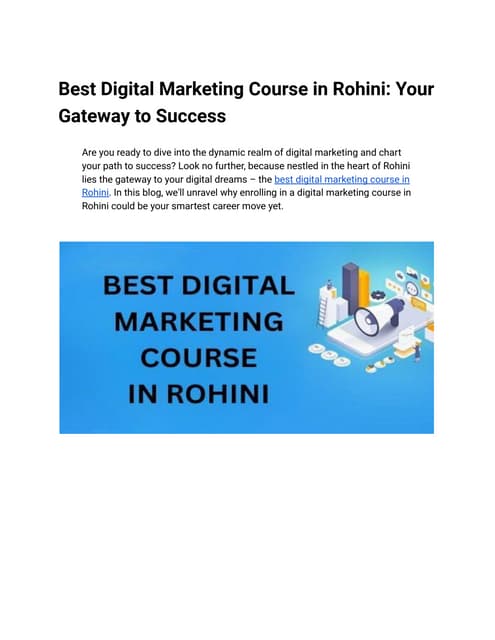 Best Digital marketing courses in Rohini