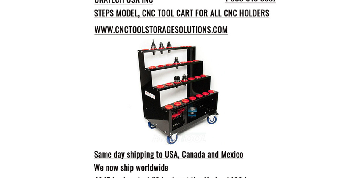 Uratech USA Inc. Steps Model CNC Tool Cart – Compact, Durable, and Affordable