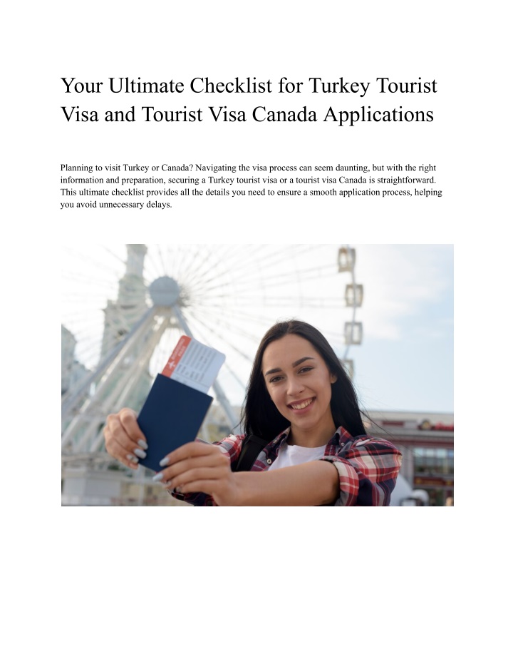 PPT - Essential Guide for Turkey Tourist Visa and Tourist Visa Canada Applications PowerPoint Presentation - ID:13807612