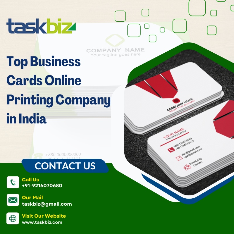 Top Business Cards Online Printing Company in India | Task Biz