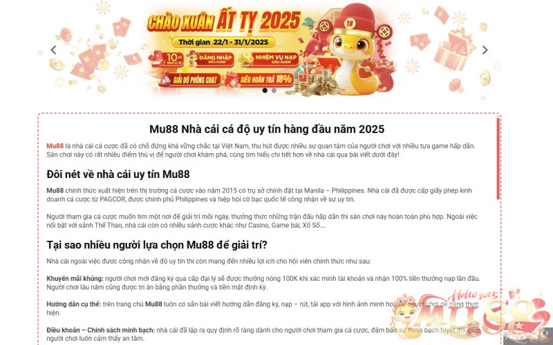 Mu88 Nhà cái cá độ uy tín hàng đầu năm 2025