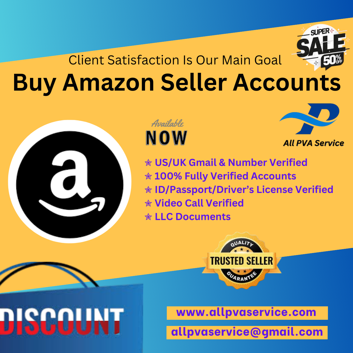 Buy Amazon Seller Accounts | Verified & Ready to Use it