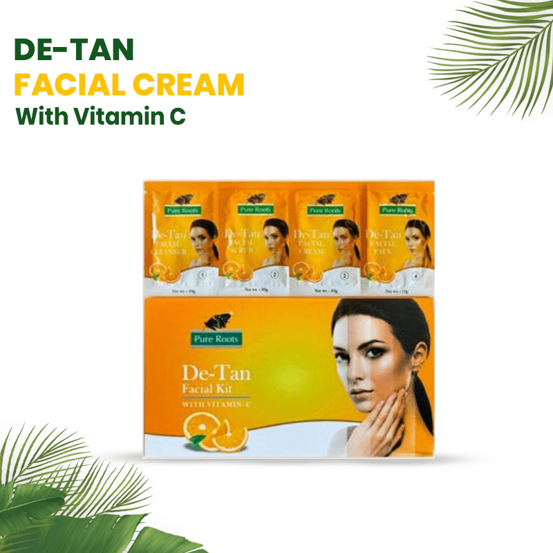 De-Tan Facial Kit with Vitamin C (50g) - Pure Roots Herbal